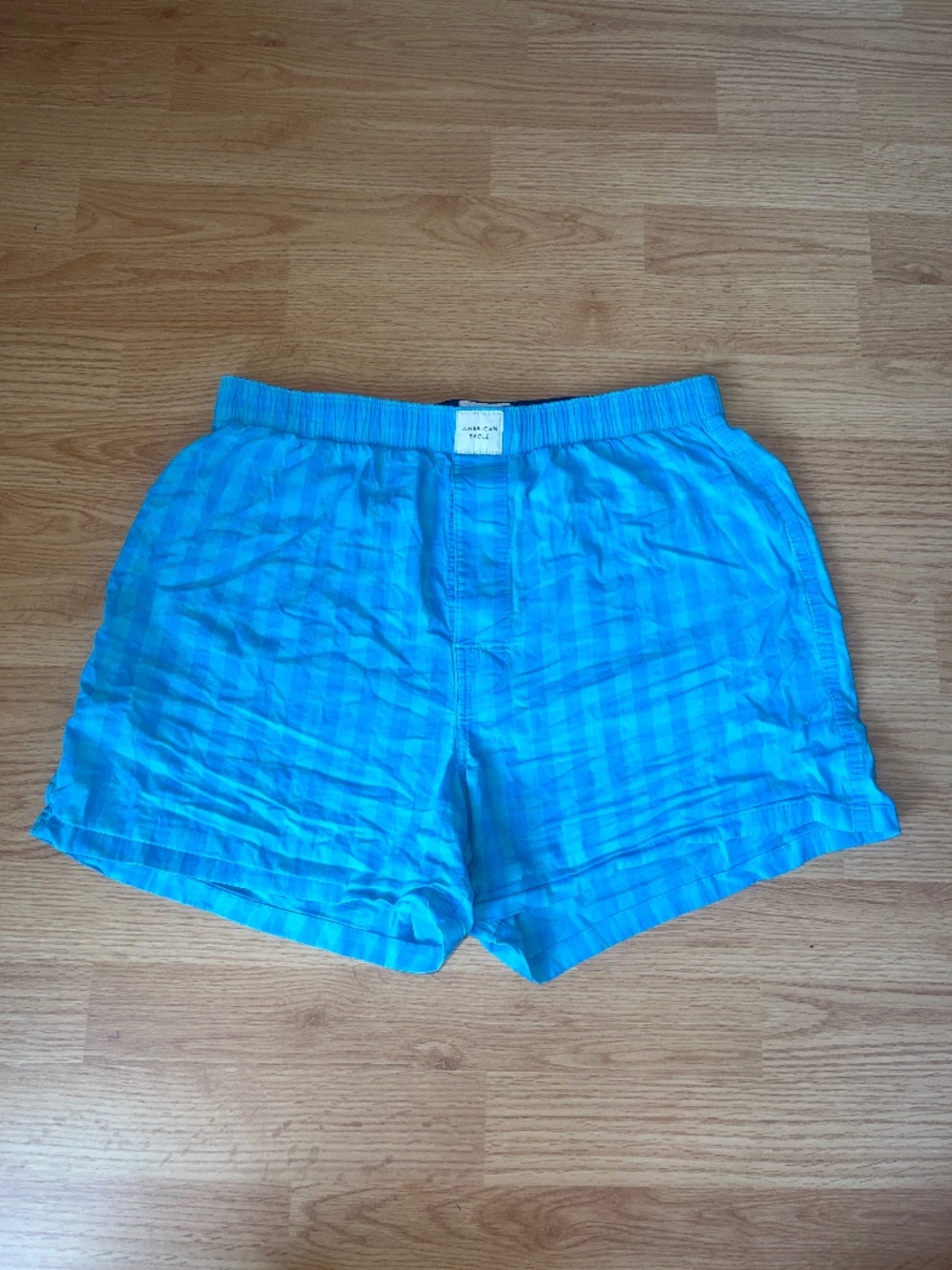 American Eagle Blue Checkered Boxer Shorts Size Medium